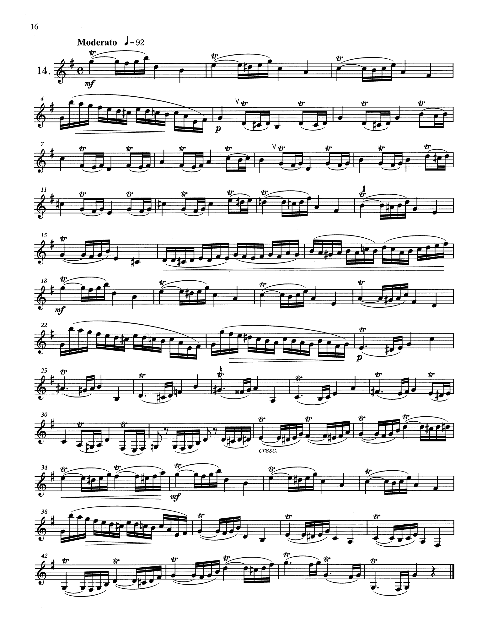 Rose - 26 Clarinet Études from Kreutzer & Mazas Page 16