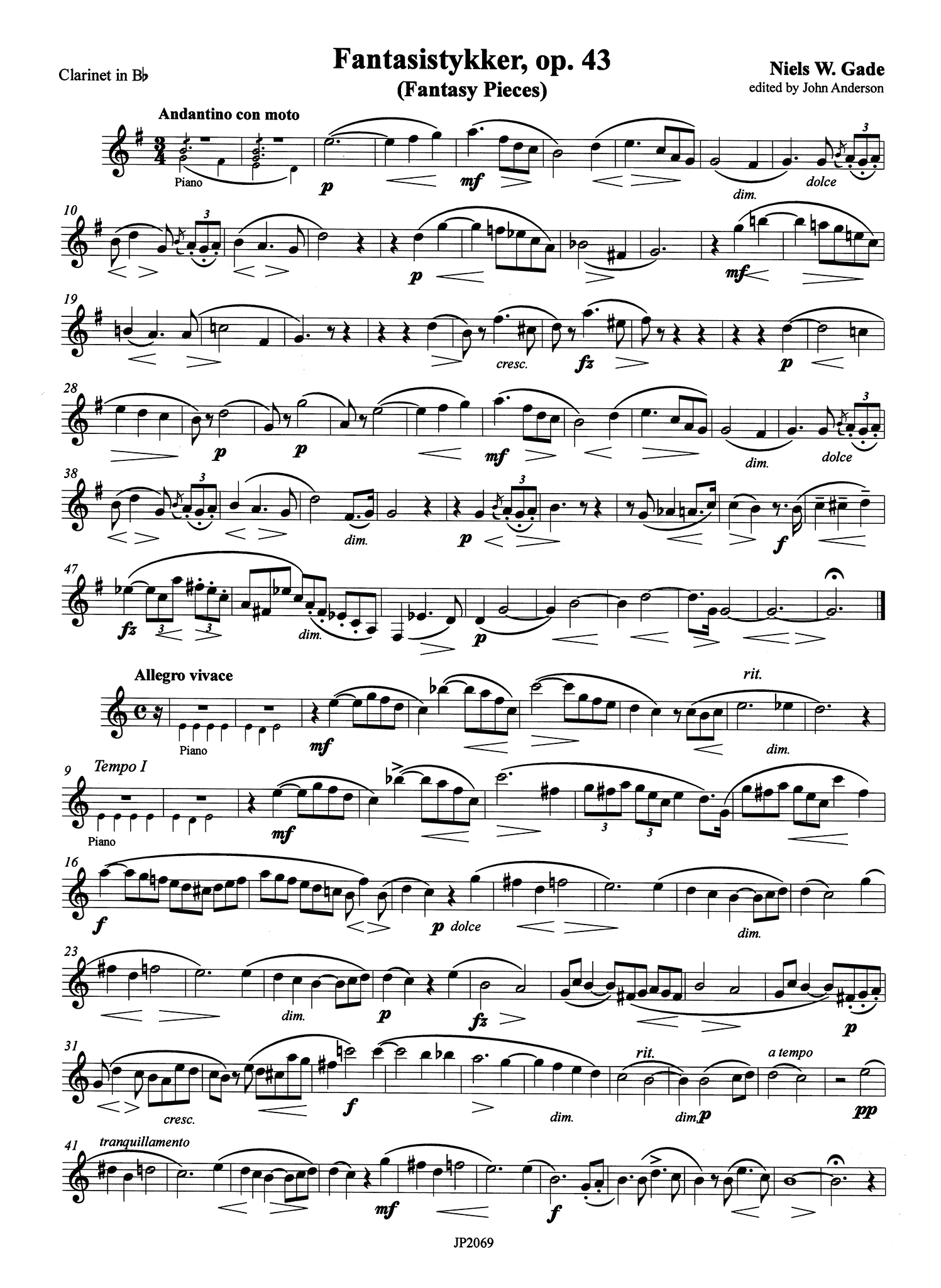 Gade, Niels_Fantasystykker, Op. 43
