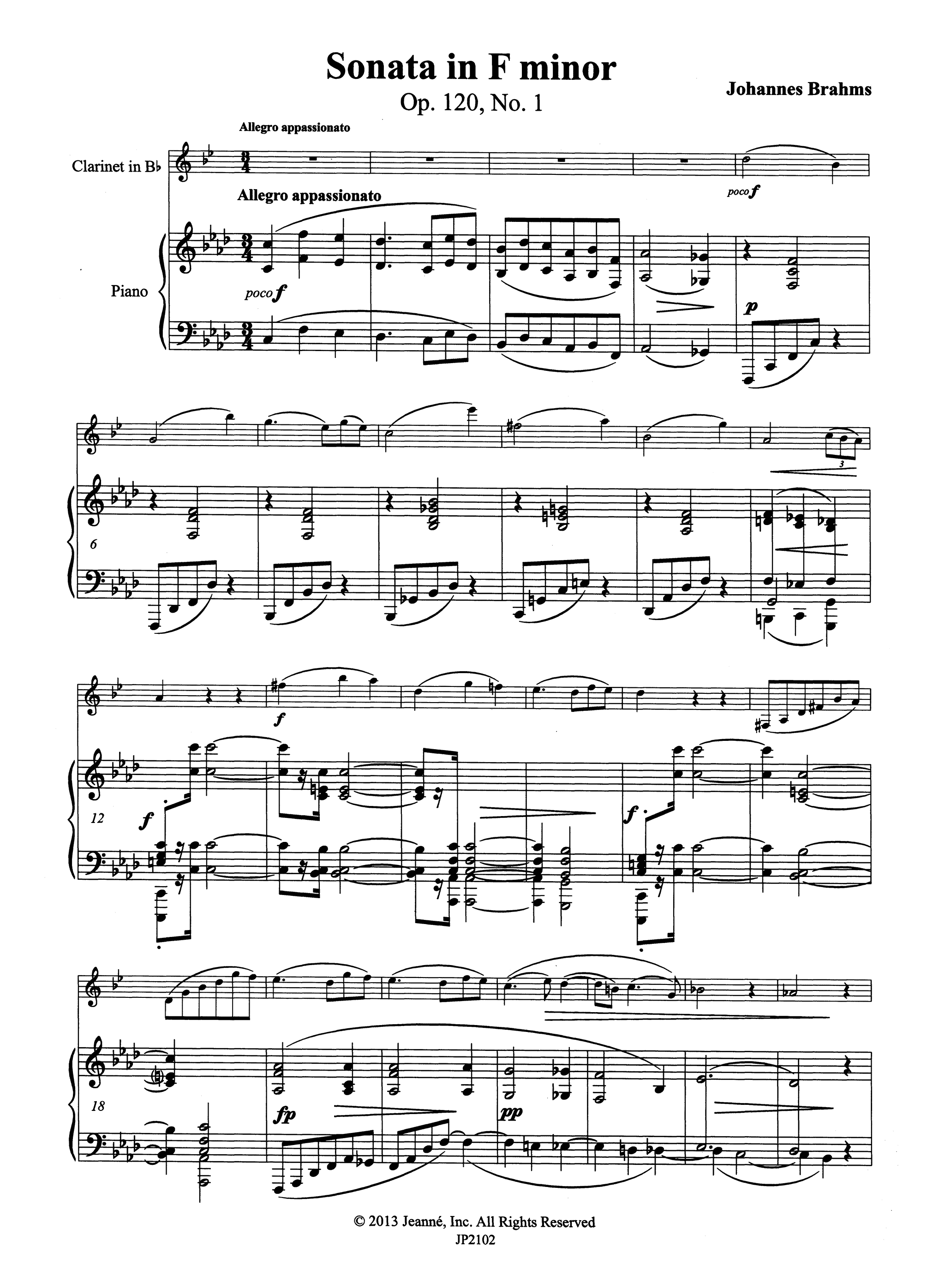 Brahms Sonata in F Minor, Op. 120 No. 1 - Movement 1