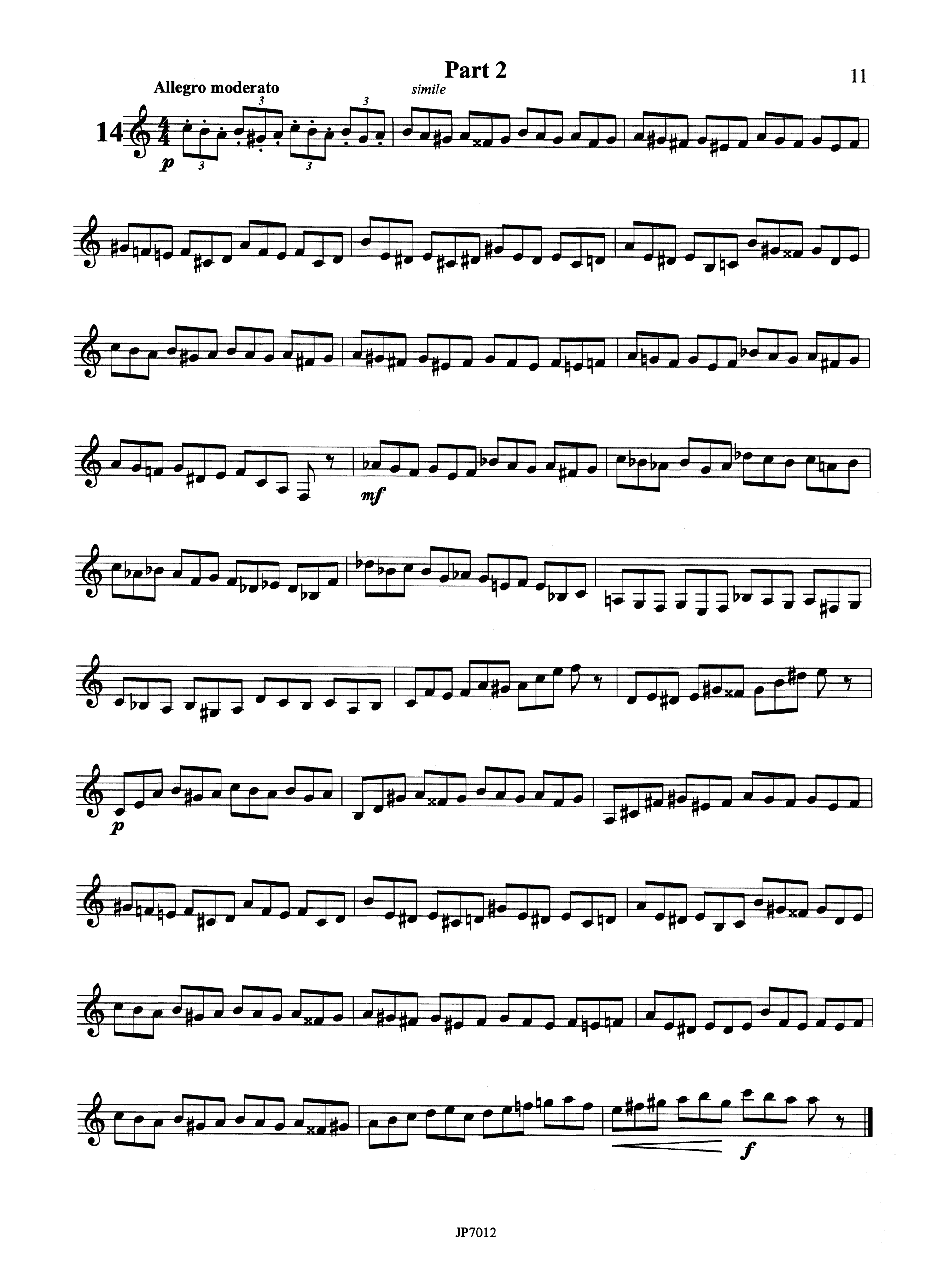 Stark Practical Clarinet Staccato School, Op. 53 Book 2 Page 11