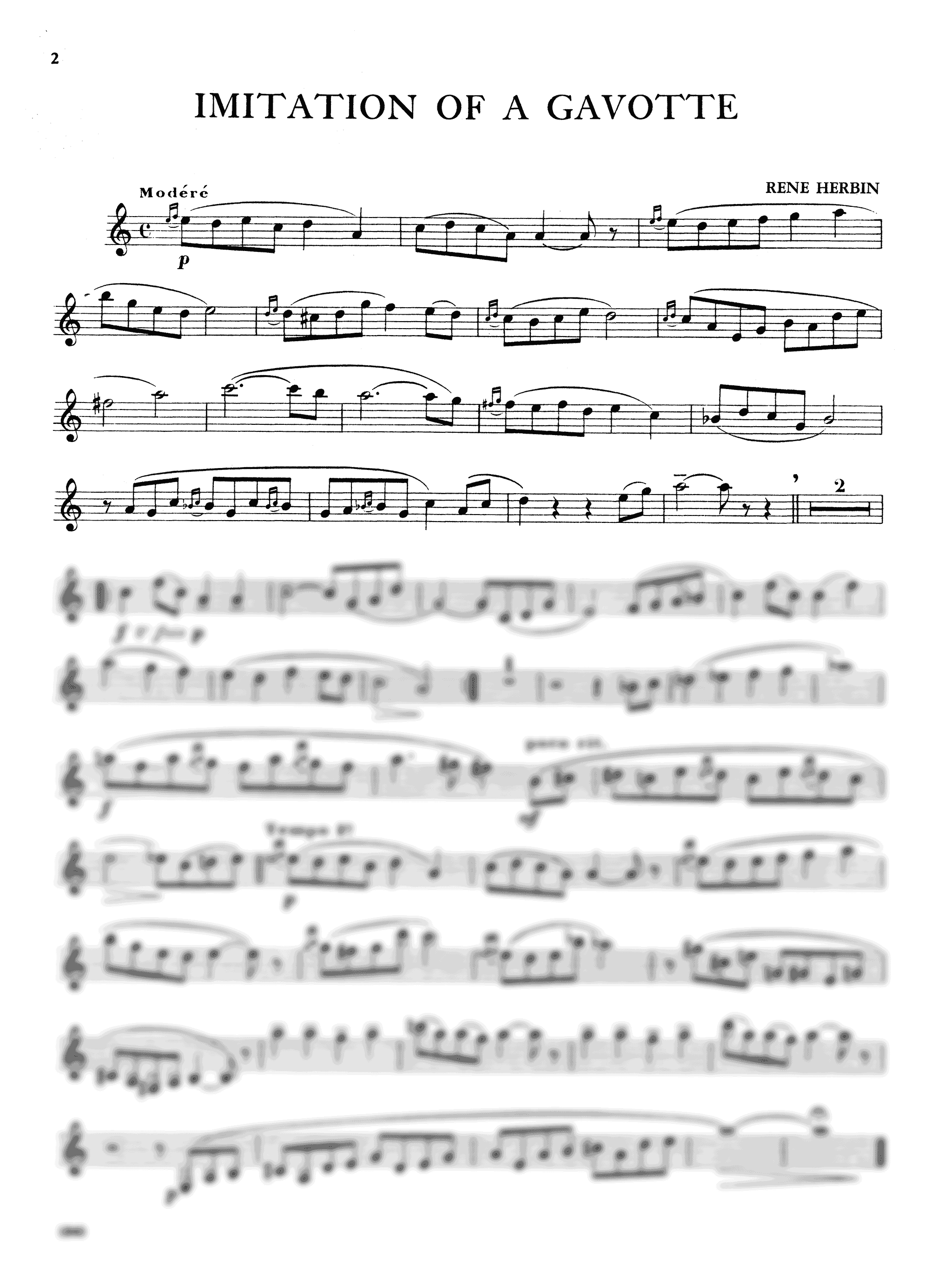 Herbin Imitation of a Gavotte Clarinet part