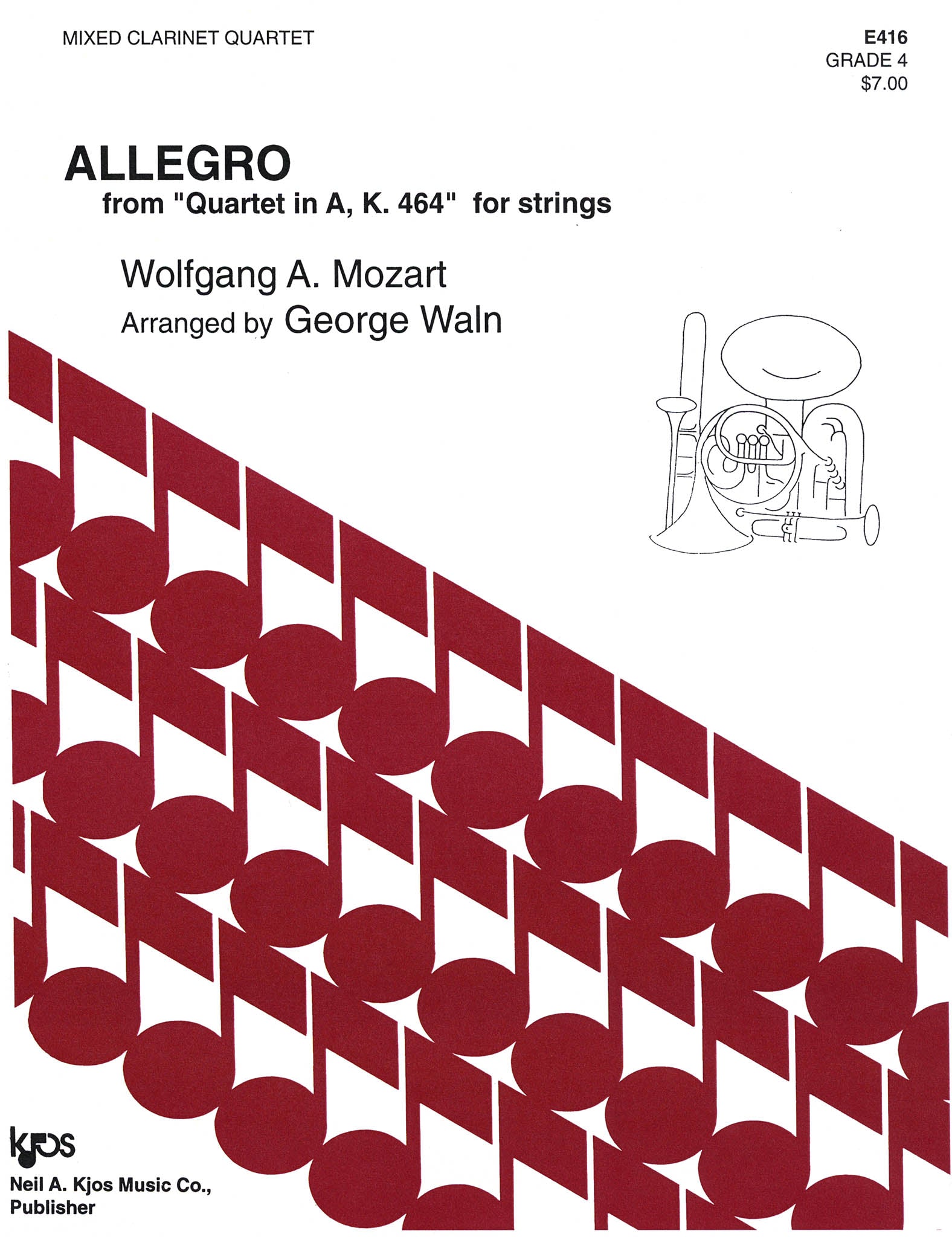 Allegro, from String Quartet No. 18 in A Major, K. 464 Cover