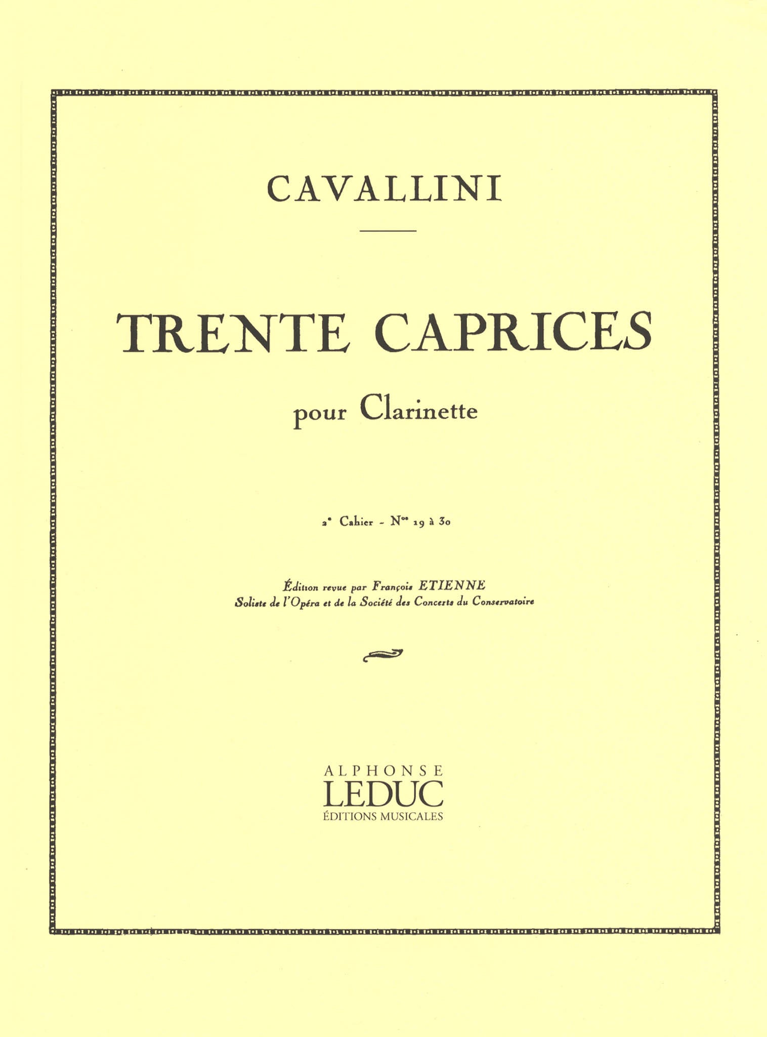 Cavallini 30 Caprices for Clarinet Book 2 Cover