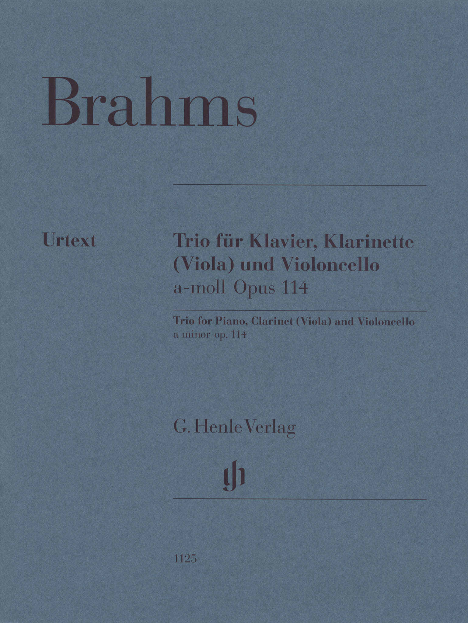 Brahms Clarinet Trio in A Minor, Op. 114 Cover