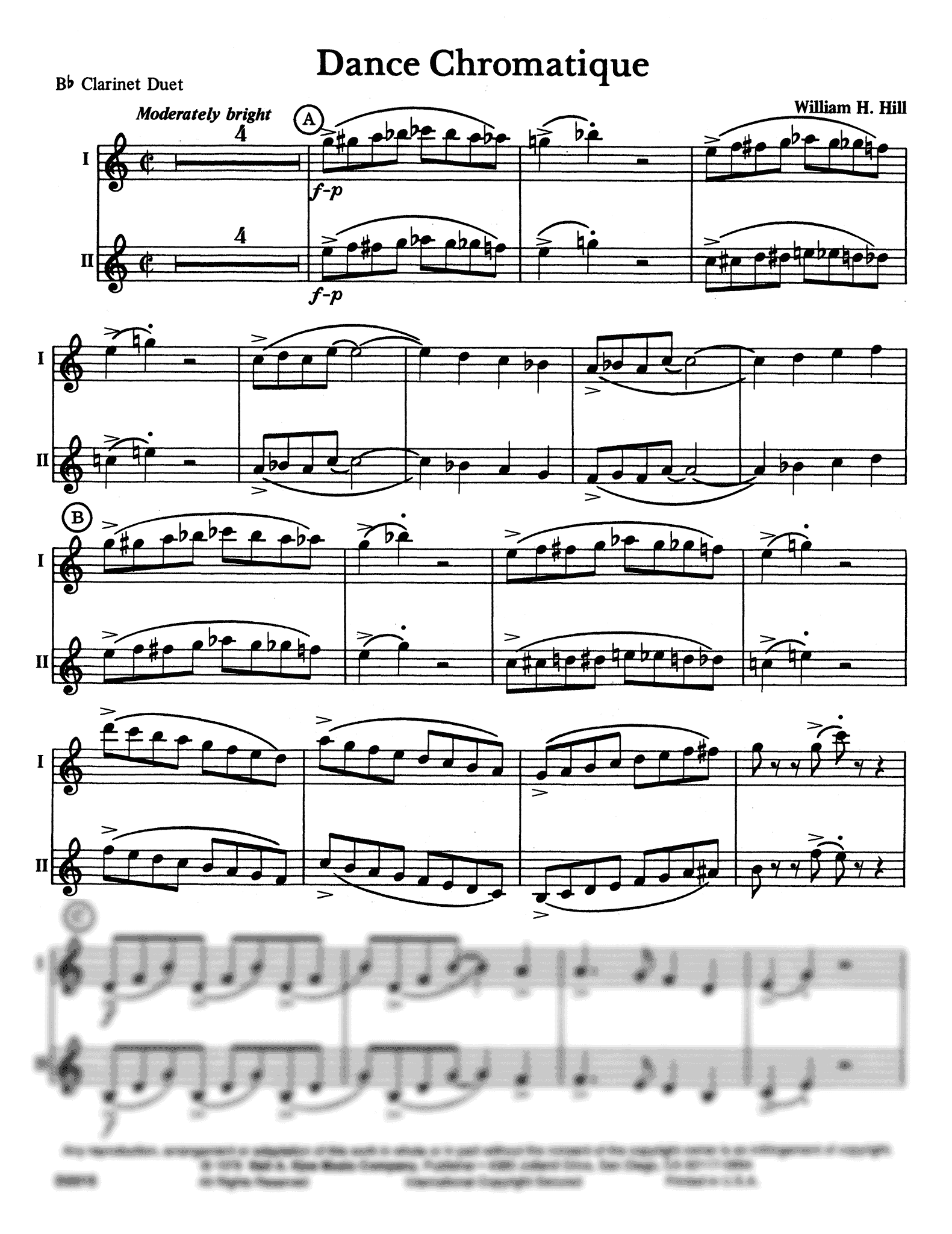 Dance Chromatique Clarinet duet parts