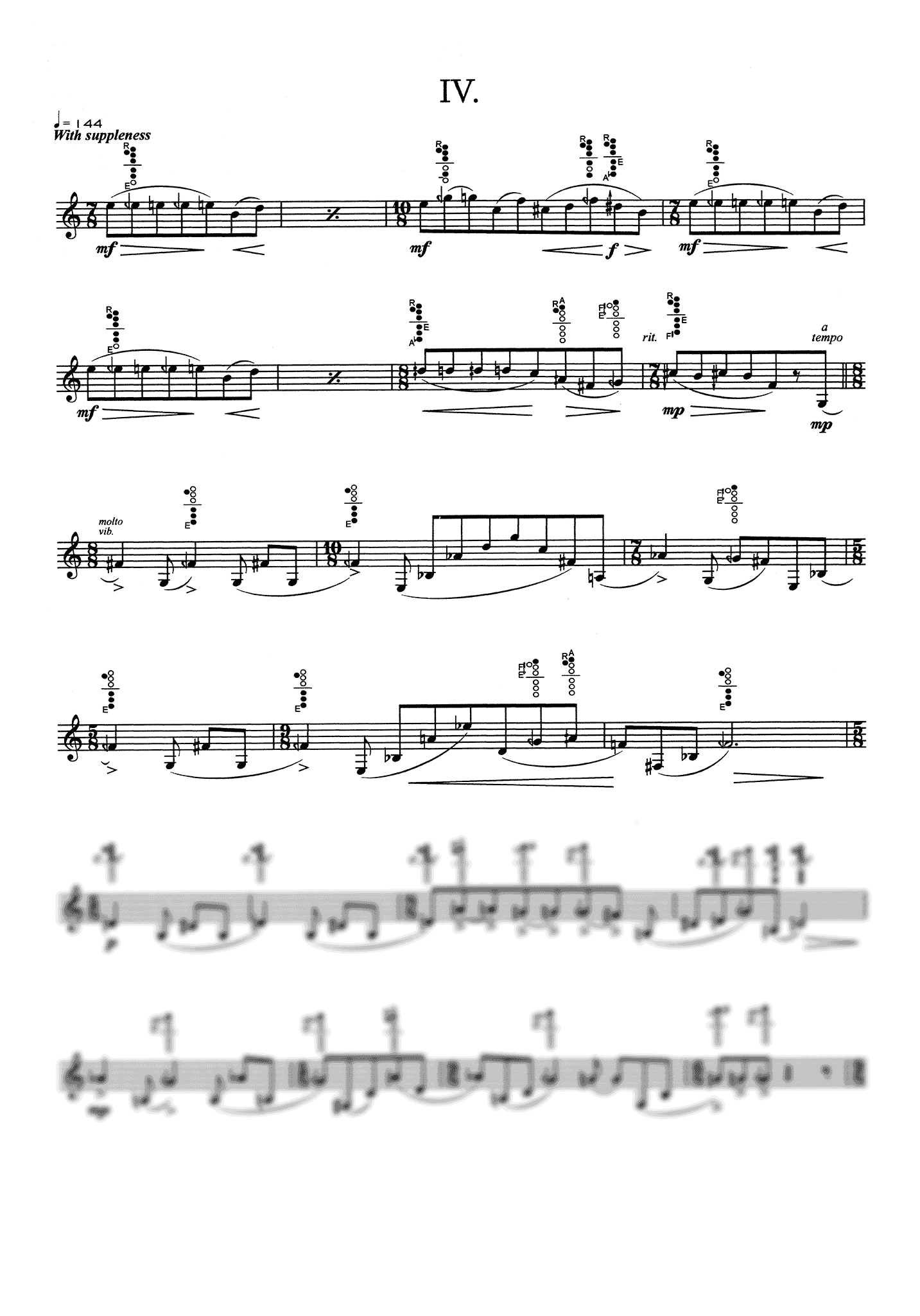 Mandat Preludes, Book I clarinet unaccompanied - movement 4