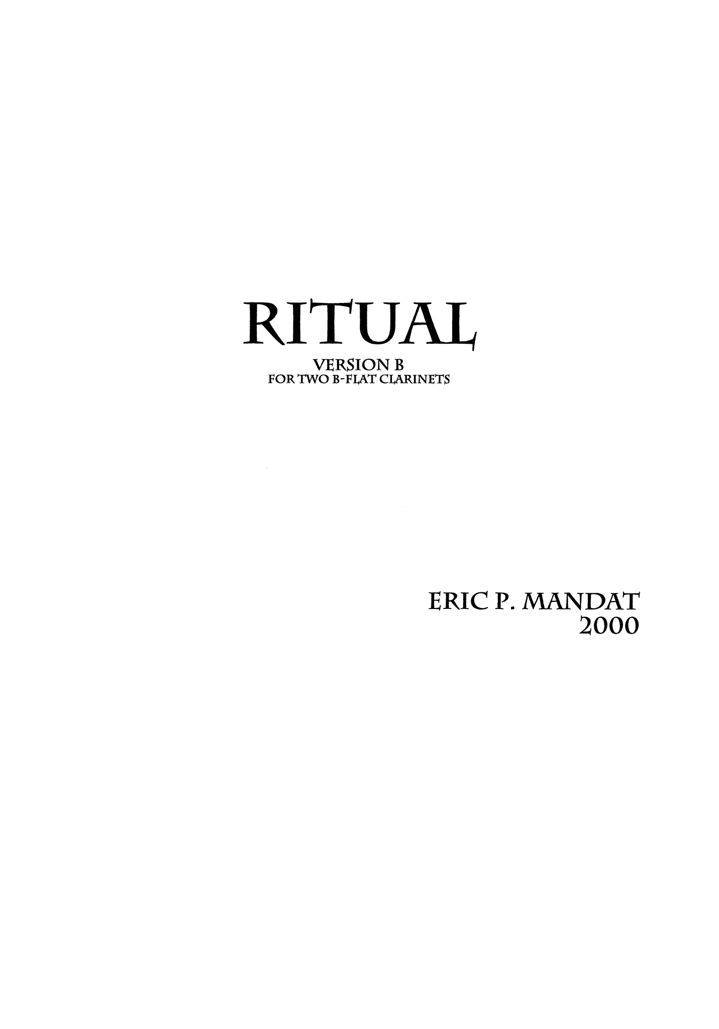 Mandat Ritual (Version B) clarinet duet cover