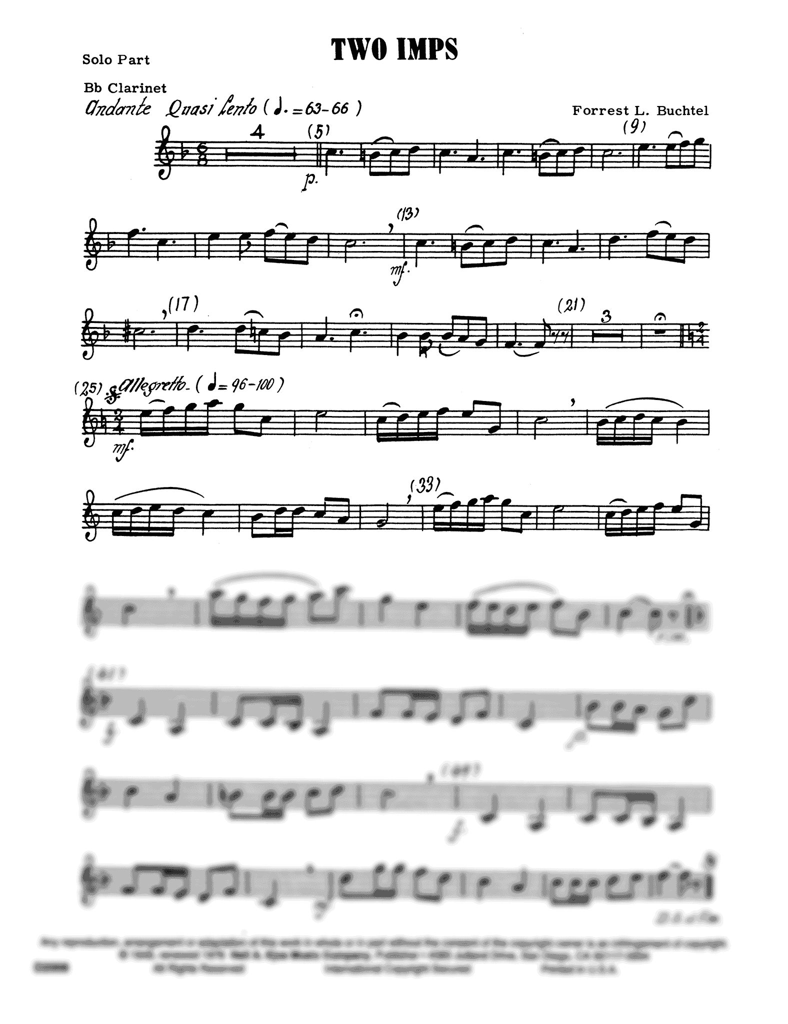 Two Imps Solo Clarinet part