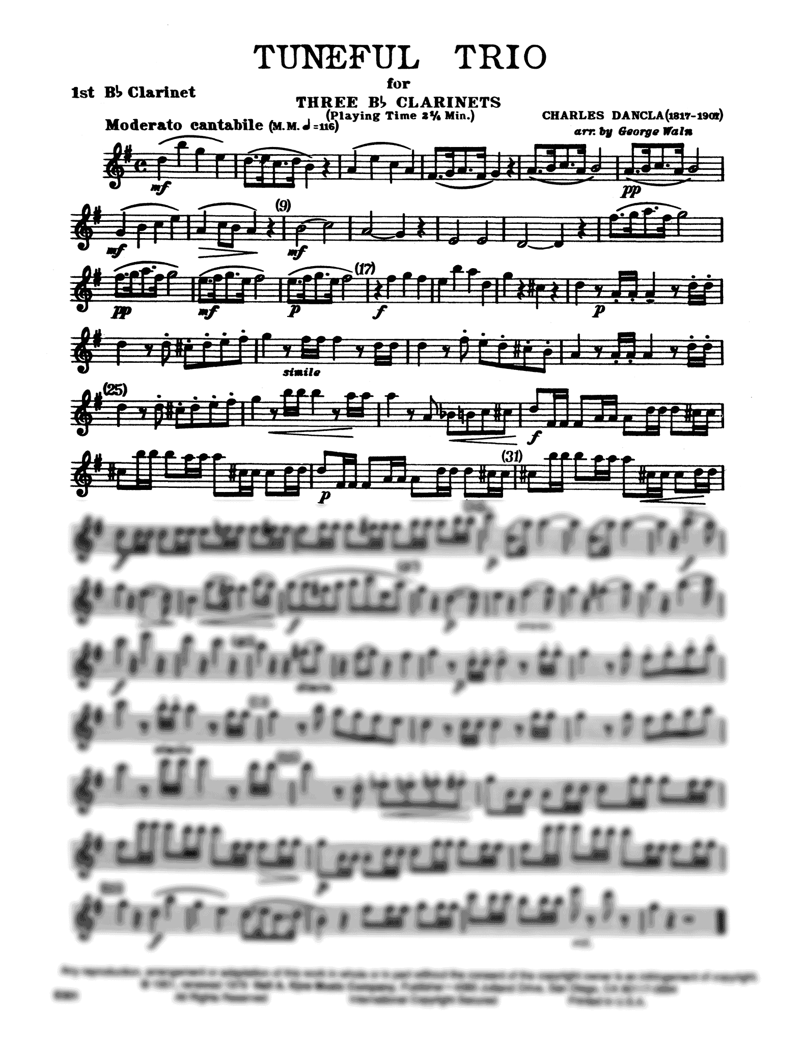 Tuneful Trio First Clarinet part