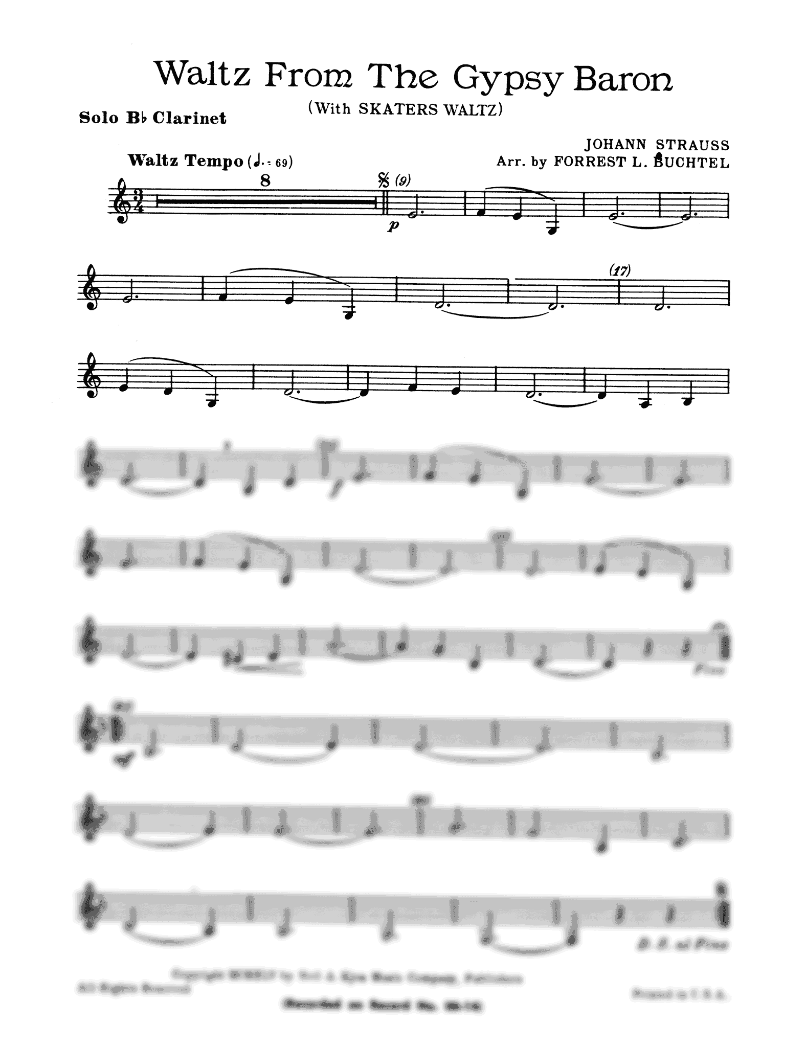Waltz, from ‘Der Zigeunerbaron’ Clarinet part