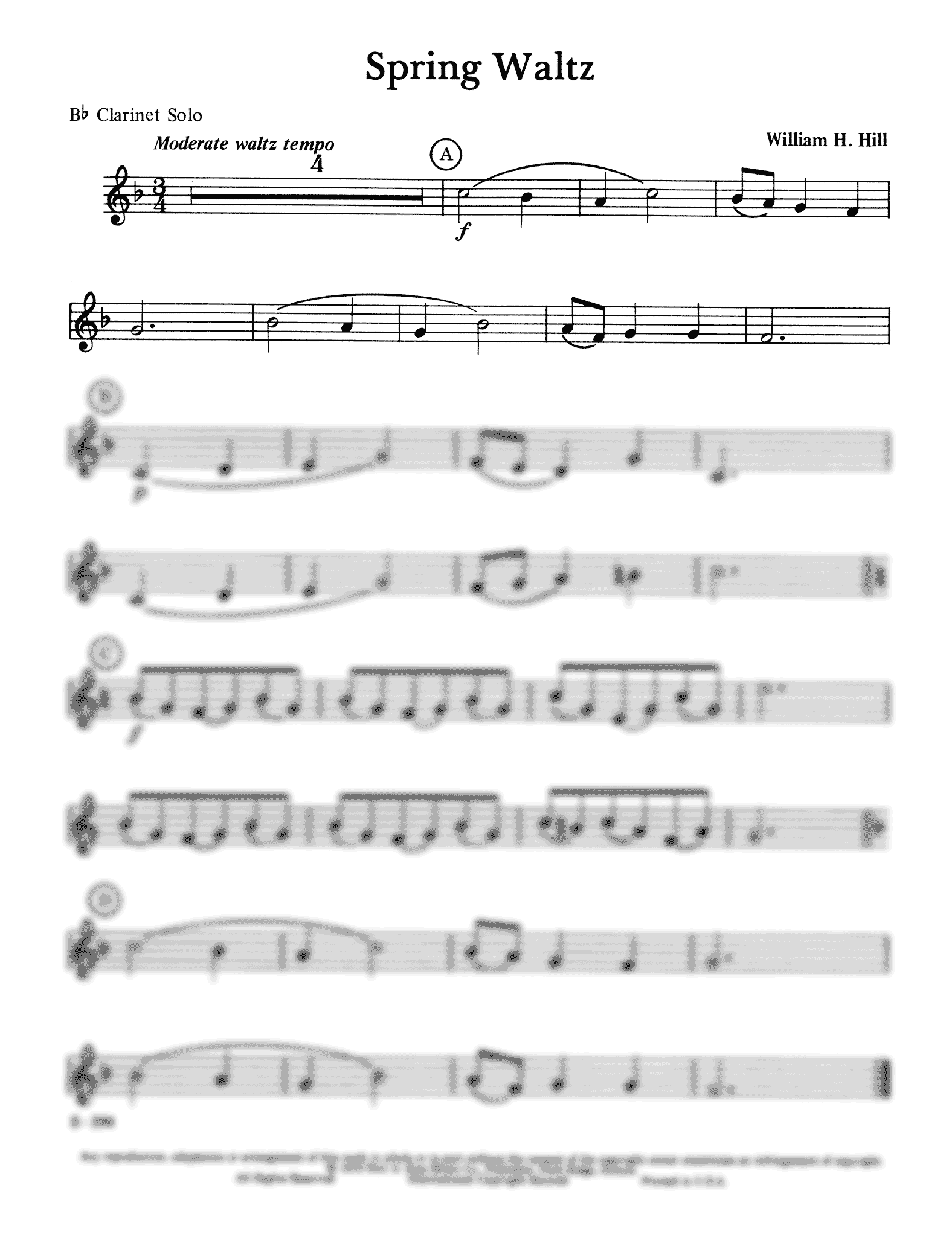 Spring Waltz Clarinet part