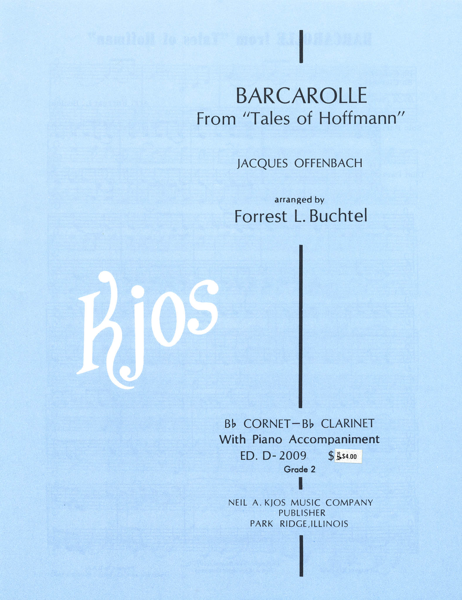 Barcarolle, from ‘Les contes d'Hoffmann’ Cover