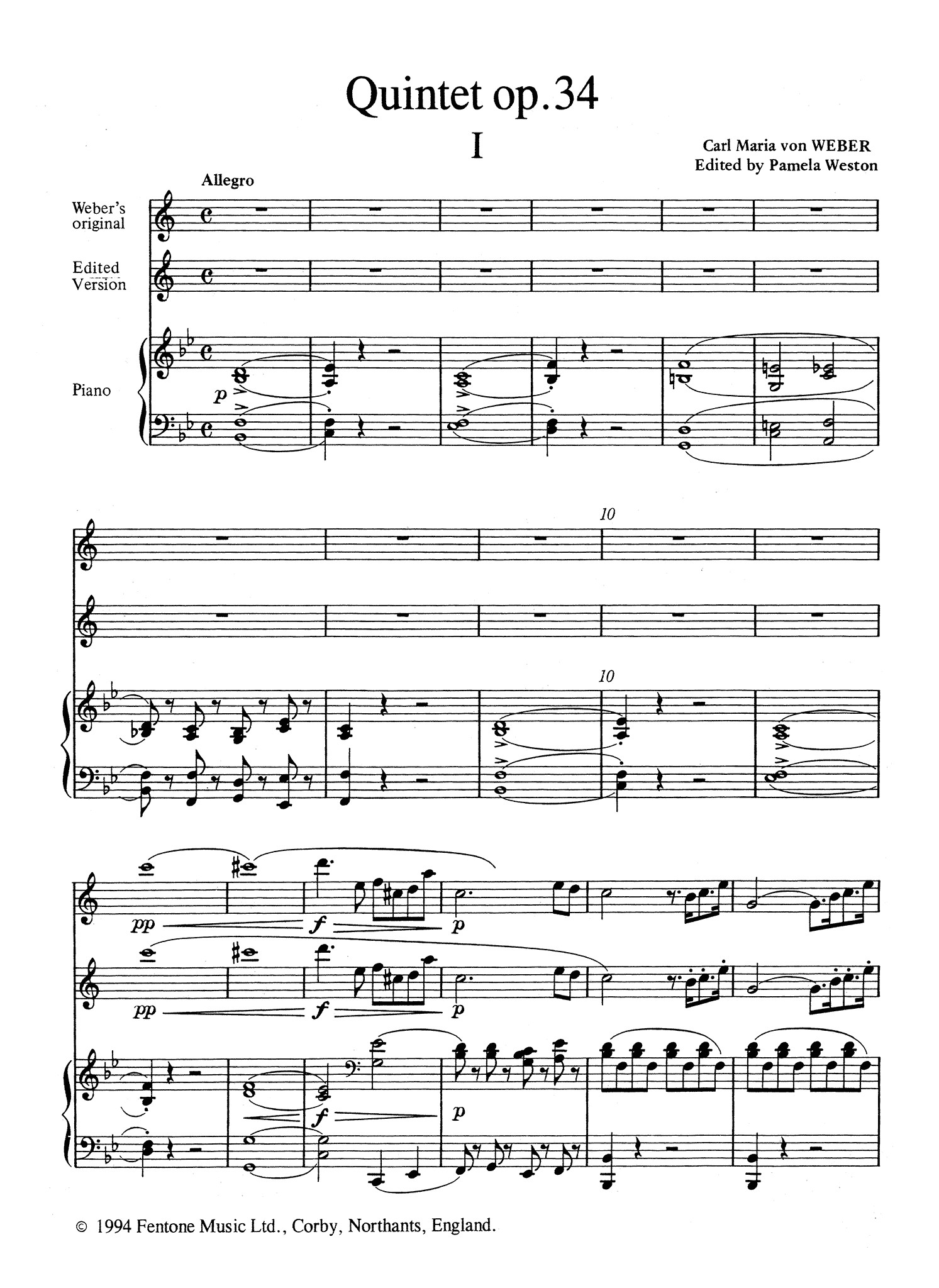 Weber Clarinet Quintet Op. 34 - Movement 1
