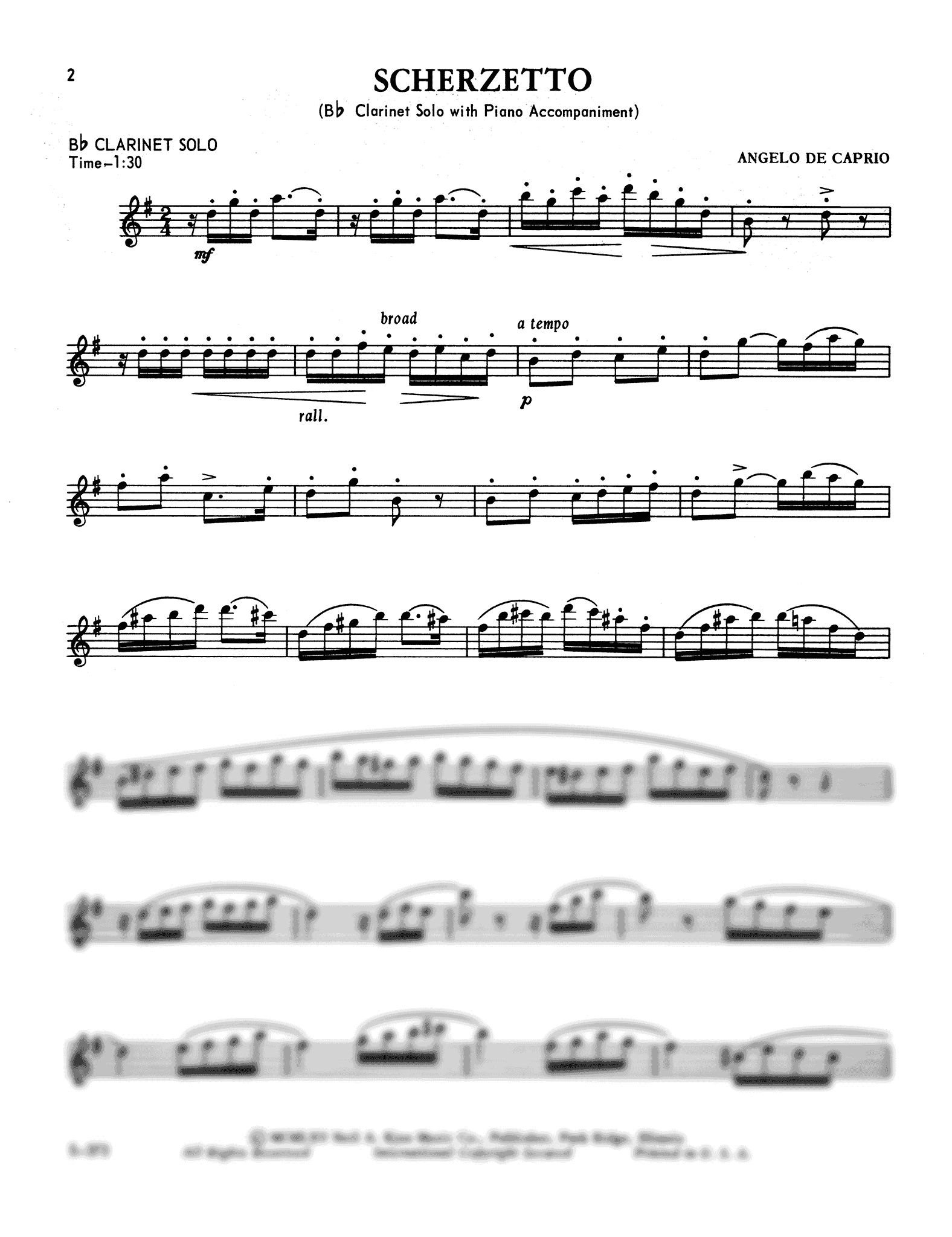 Scherzetto Clarinet part