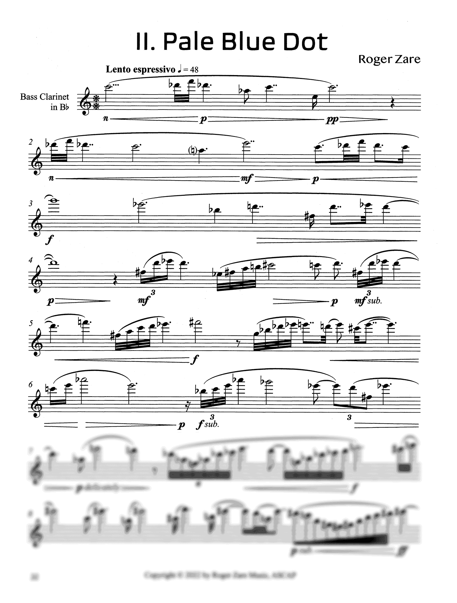 Zare Hudson Space Bass clarinet etudes page 22