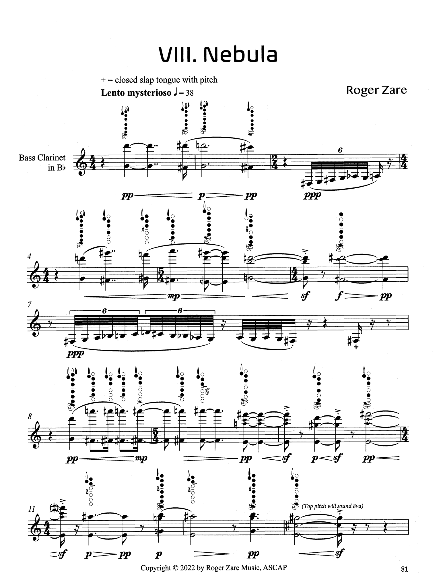 Zare Hudson Space Bass clarinet etudes page 81