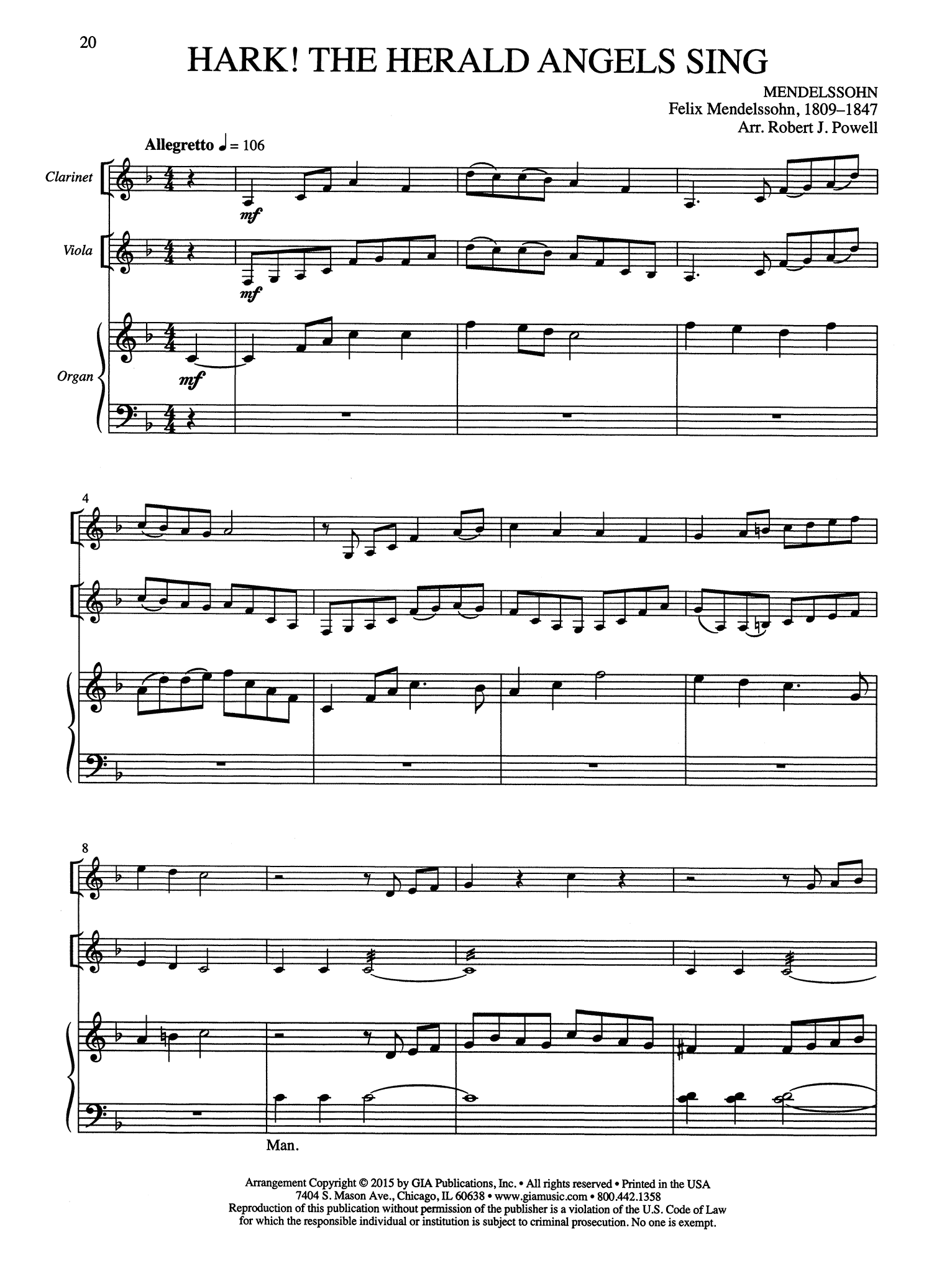 Eight Hymn Settings for Viola or Clarinet & Organ Page 20