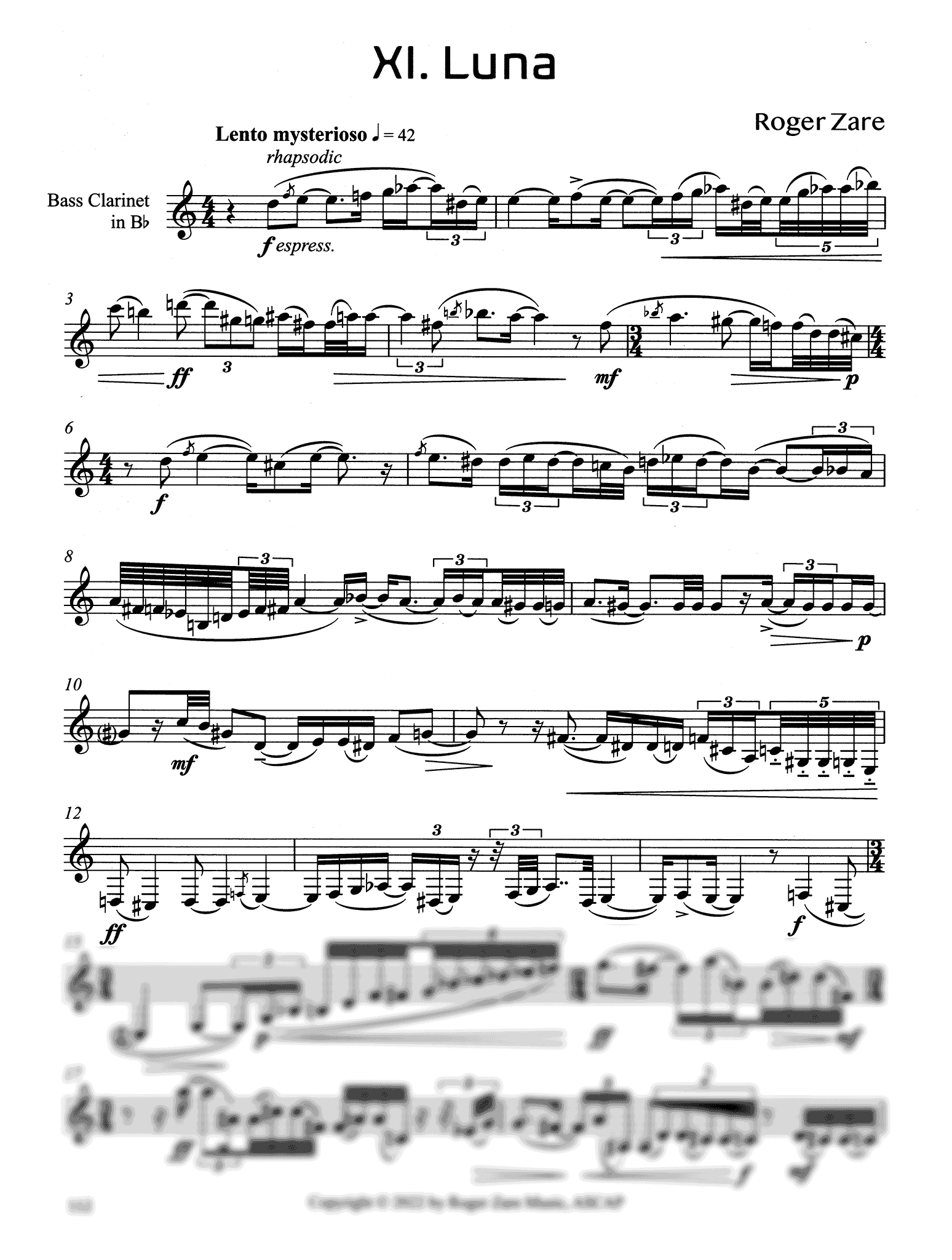 Zare Hudson Space Bass clarinet etudes page 112