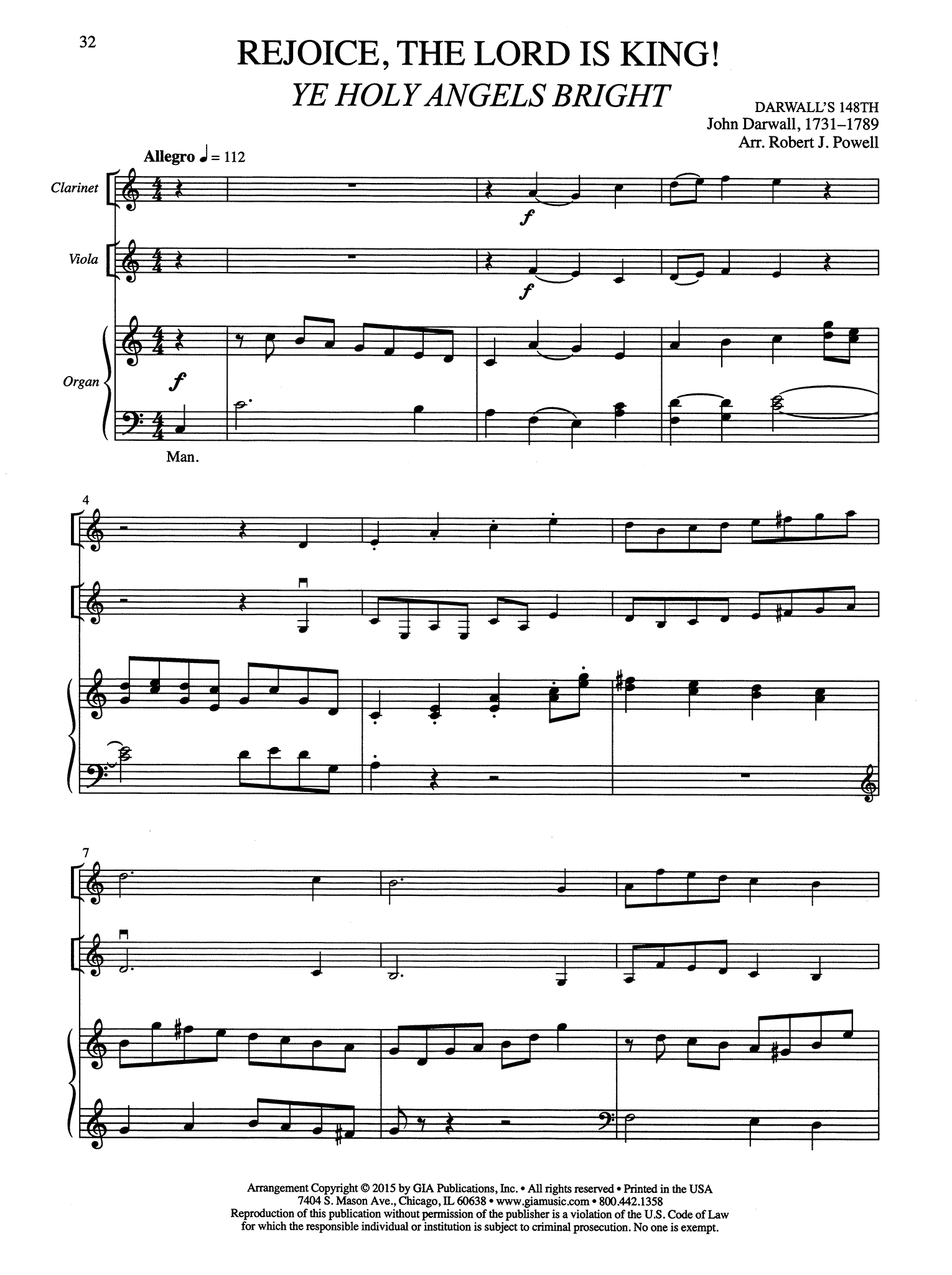 Eight Hymn Settings for Viola or Clarinet & Organ Page 32