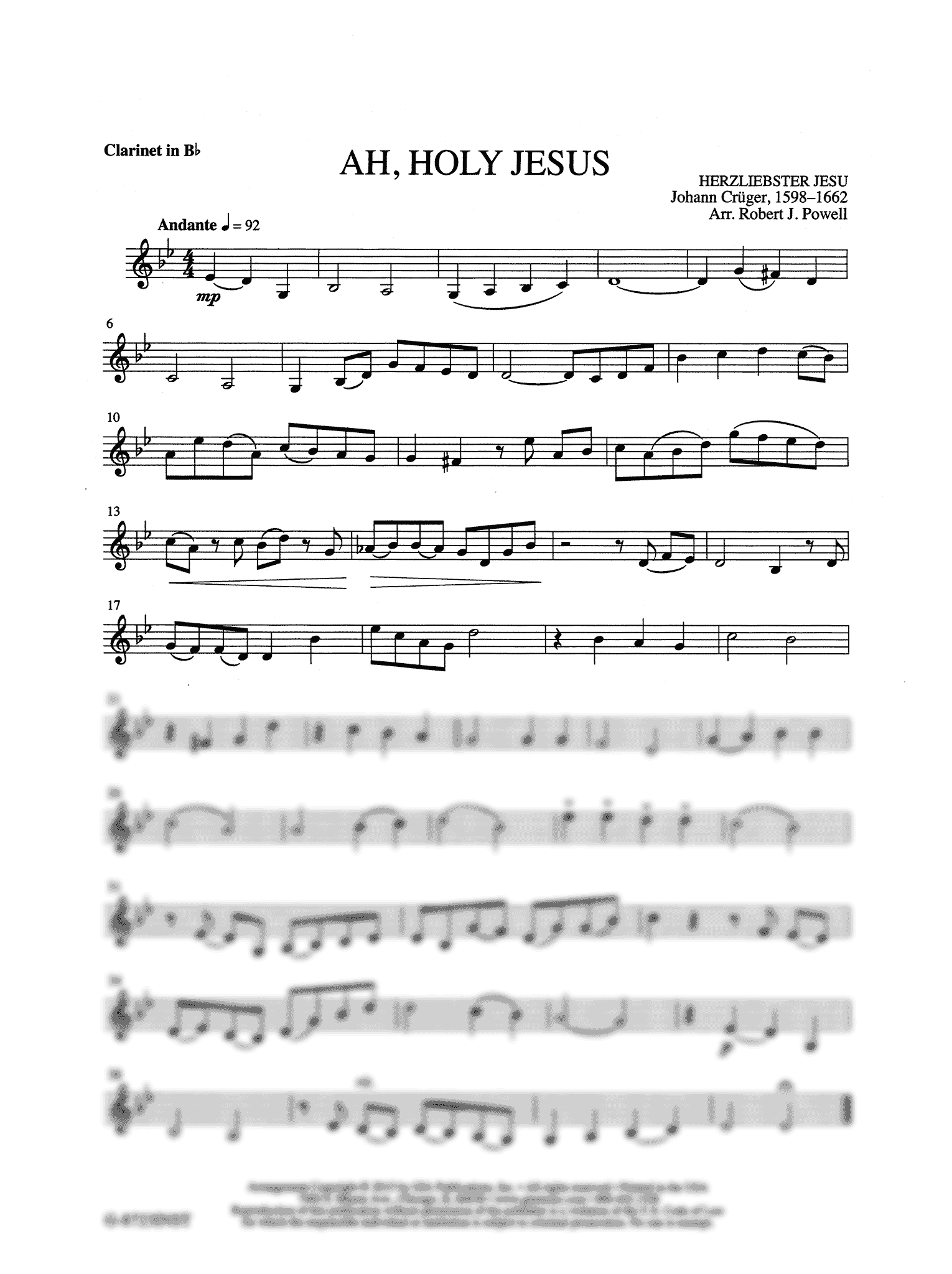 Eight Hymn Settings for Viola or Clarinet & Organ - Clarinet part