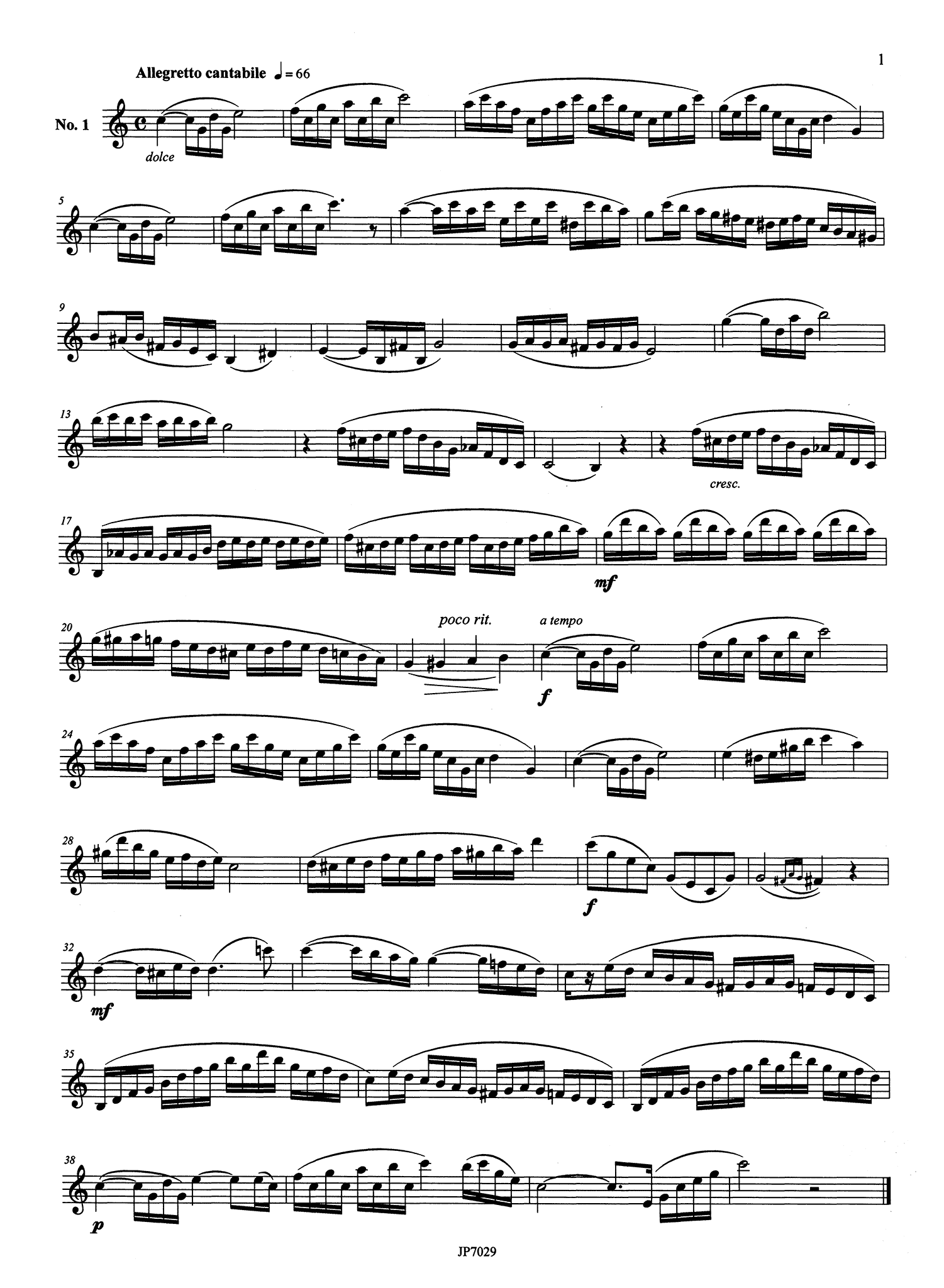 Rose 40 Clarinet Études Page 1