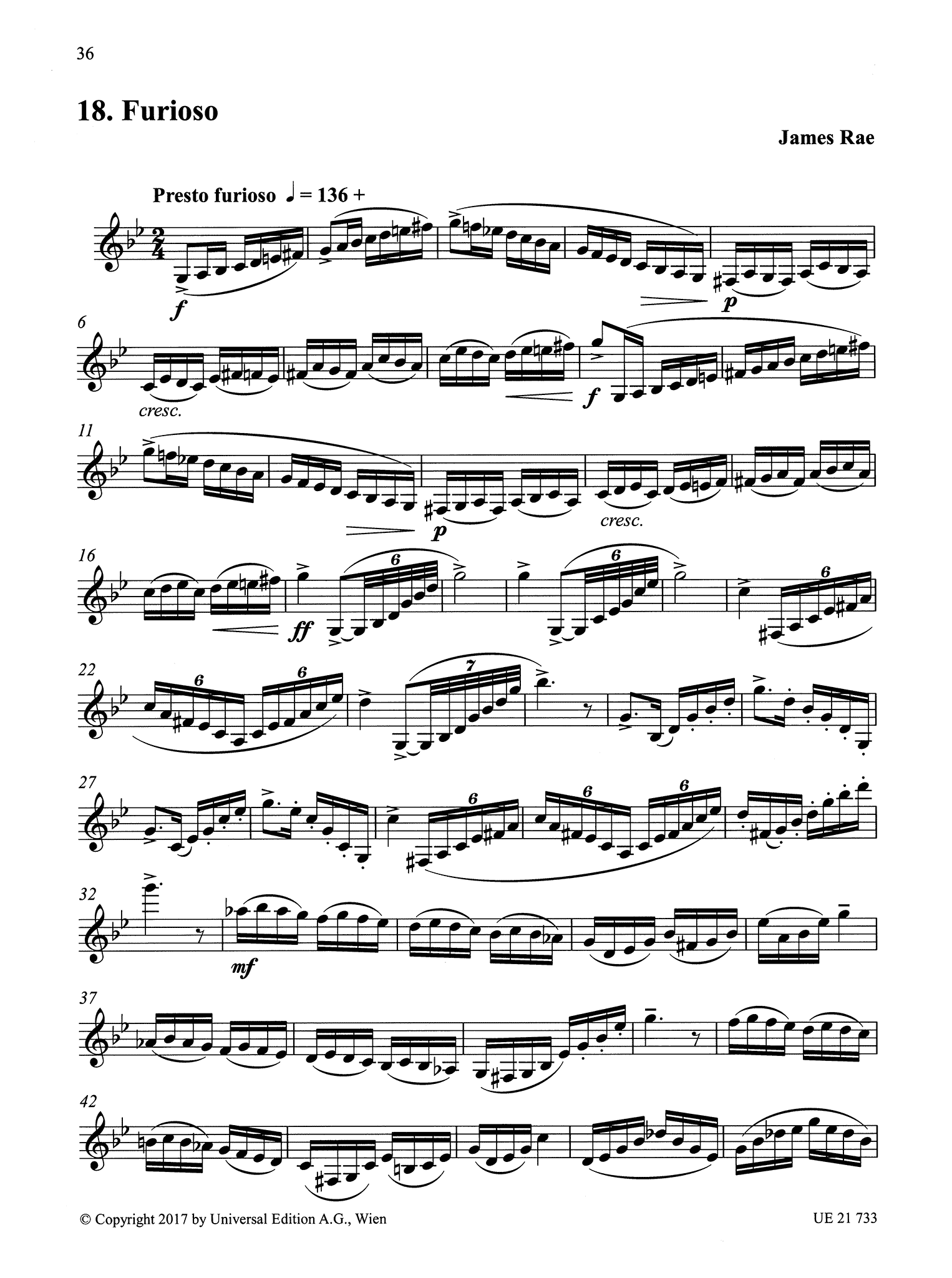 Rae 18 Concert Études for Solo Clarinet page 36