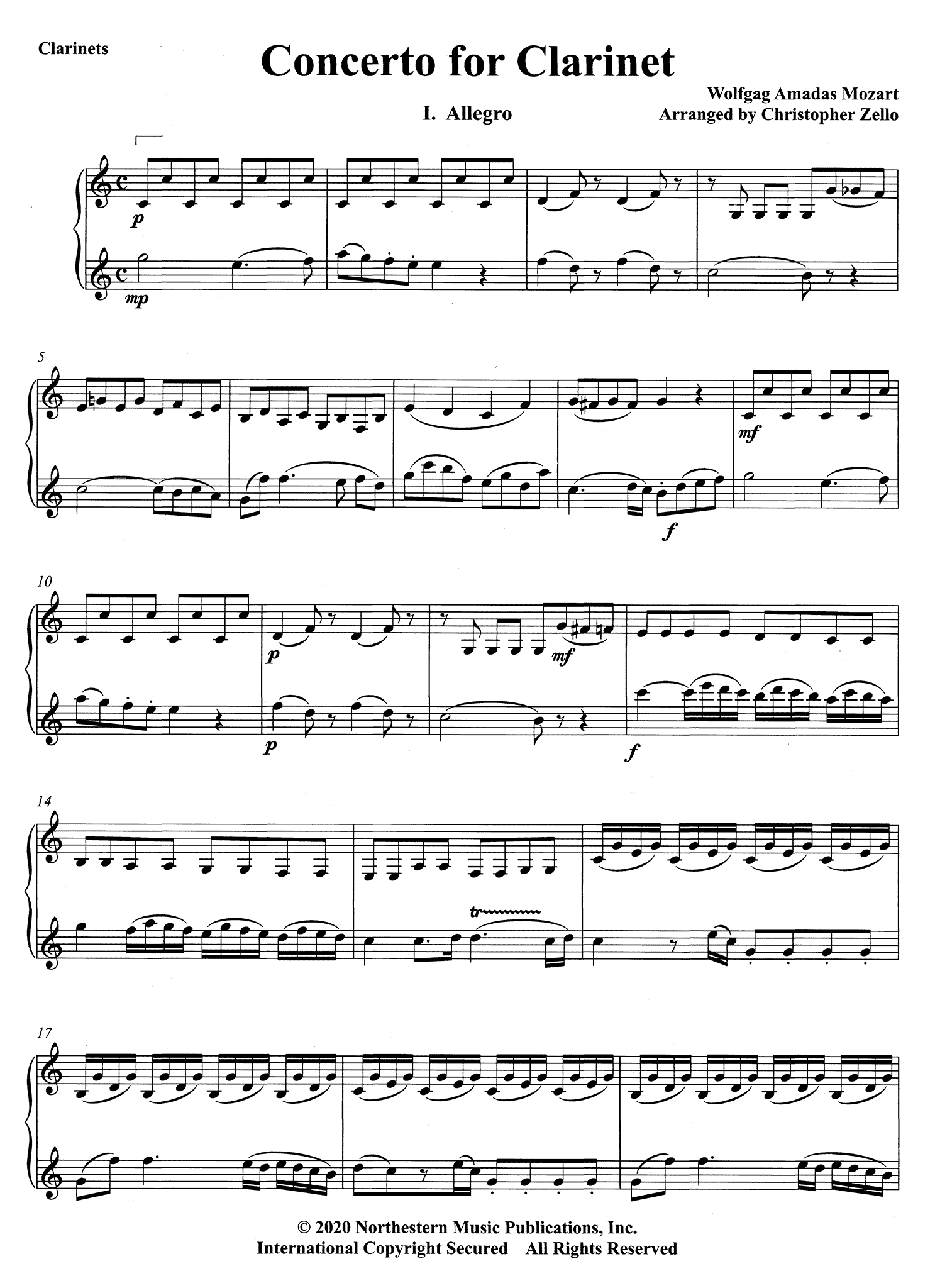 Mozart Concerto K. 622 Clarinet duet - Movement 1