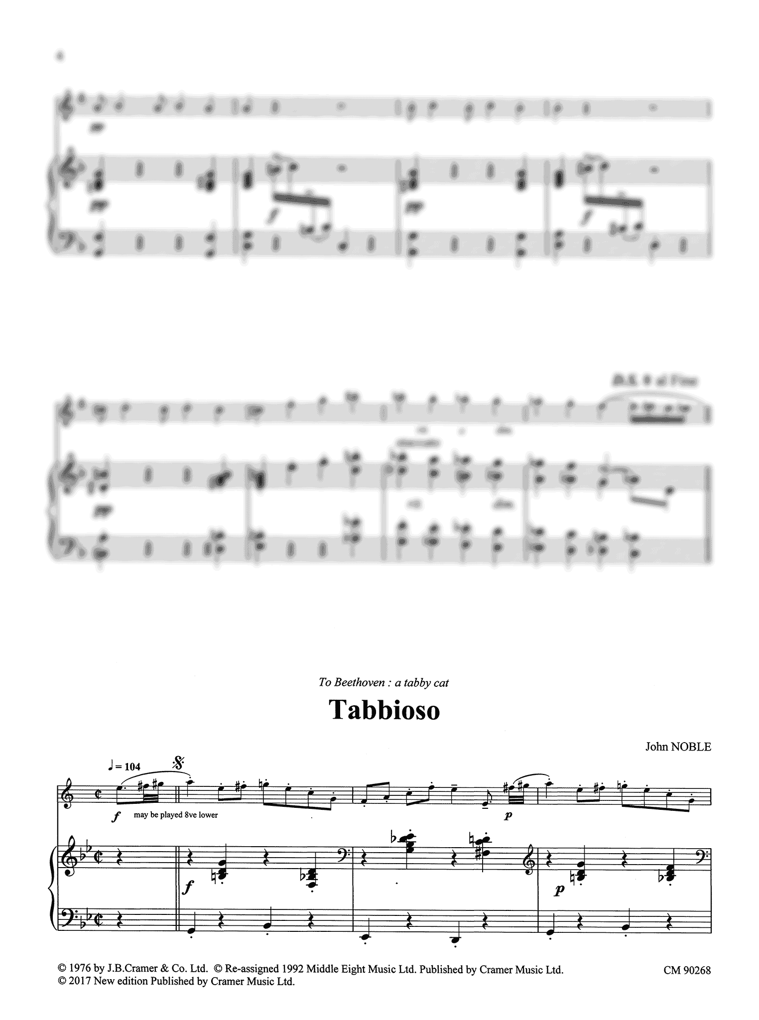 John Noble Cats Suite clarinet and piano - Movement 2