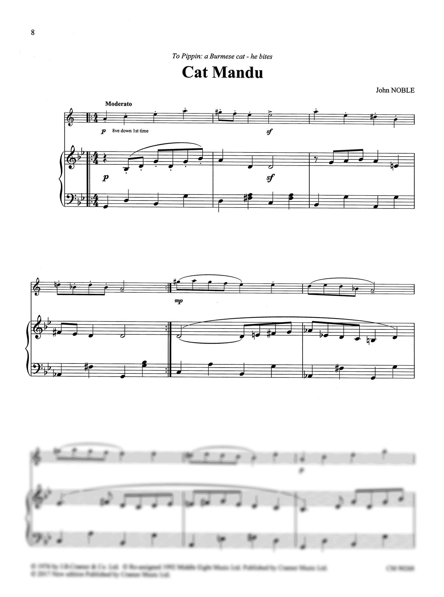 John Noble Cats Suite clarinet and piano - Movement 4